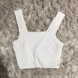 Alo White Crop Top